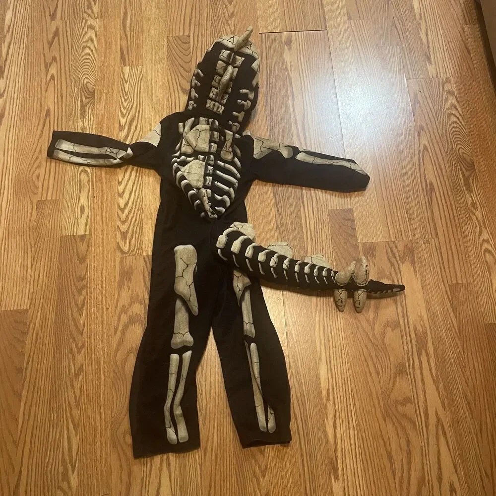 HalloweenCostumes.com Toddler Stegosaurus Fossil Costume for Kids, Black/Brown